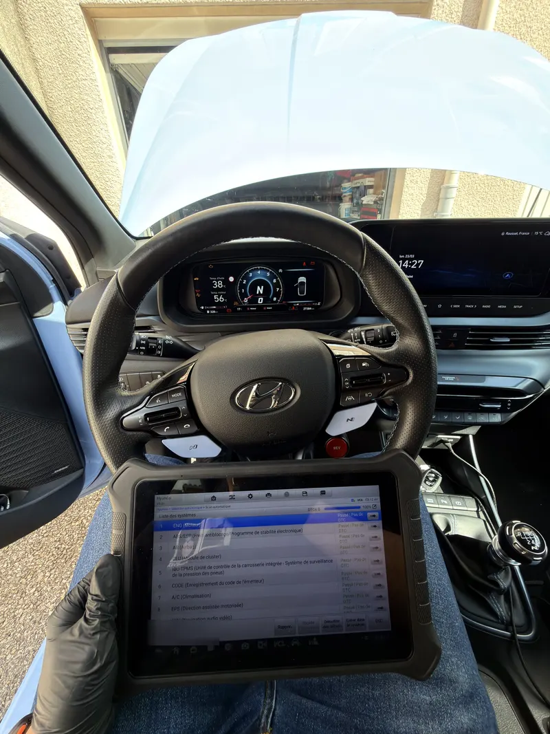 Diagnostic électronique complet avant intervention sur une Hyundai i20 N